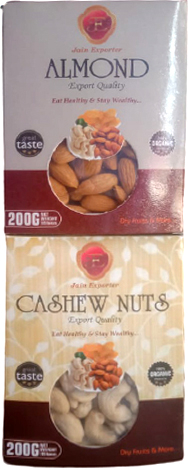 Combo Pack of Premium Almond, 200 g and Cashew, 200 g